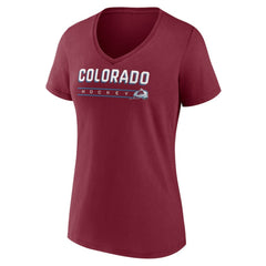 Colorado Avalanche Women's Primary Play V-Neck T-Shirt Burgundy