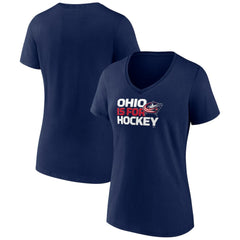 Columbus Blue Jackets Women's Active Edge V-Neck T-Shirt Navy