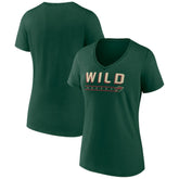 Minnesota Wild Women's Primary Play V-Neck T-Shirt Green