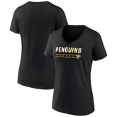 Pittsburgh Penguins Women's Primary Play V-Neck T-Shirt Black