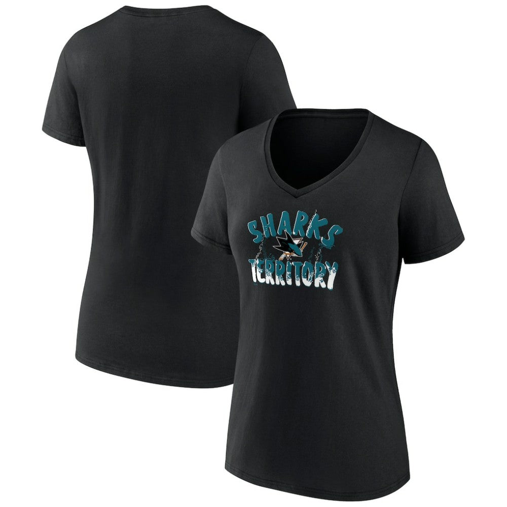 San Jose Sharks Women's Active Edge V-Neck T-Shirt Black