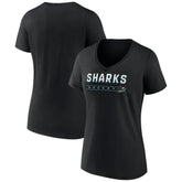 San Jose Sharks Women's Primary Play V-Neck T-Shirt Black