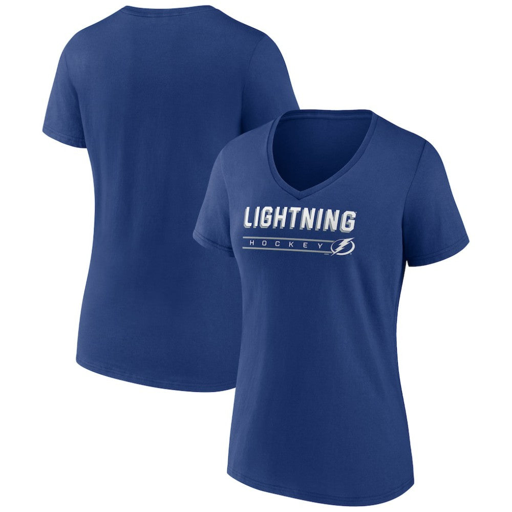 Tampa Bay Lightning Women's Primary Play V-Neck T-Shirt Blue