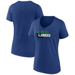 Vancouver Canucks Women's Active Edge V-Neck T-Shirt Blue