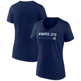 Winnipeg Jets Women's Primary Play V-Neck T-Shirt Navy