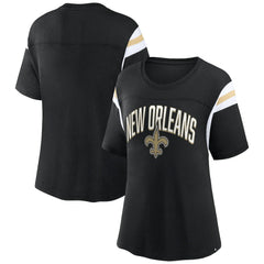 New Orleans Saints Women's Earned Stripes T-Shirt - Black sale