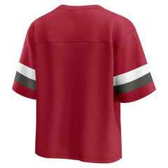 Tampa Bay Buccaneers Women's Established Jersey Cropped V-Neck T-Shirt - Red for sale