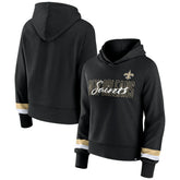 New Orleans Saints Women's Over Under Pullover Hoodie - Black discount