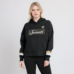 New Orleans Saints Women's Over Under Pullover Hoodie - Black discount
