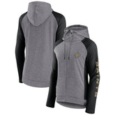 New Orleans Saints Women's Blind Side Lightweight Full-Zip Hoodie - Heather Gray/College Black on sale