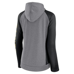 New Orleans Saints Women's Blind Side Lightweight Full-Zip Hoodie - Heather Gray/College Black on sale