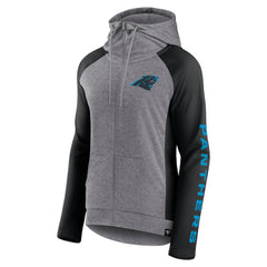 Carolina Panthers Women's Blind Side Lightweight Full-Zip Hoodie - Heather Gray/College Black sale