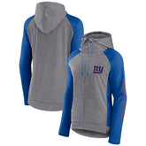 New York Giants Women's Blind Side Lightweight Full-Zip Hoodie - Heather Gray/College Royal online
