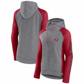 Tampa Bay Buccaneers Women's Blind Side Lightweight Full-Zip Hoodie - Heather Gray/College Red cheap