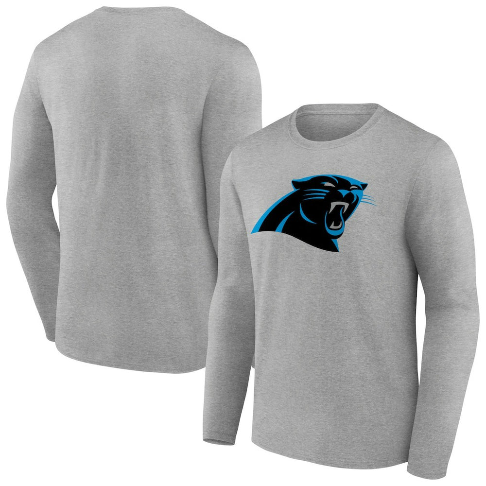 Carolina Panthers Primary Team Logo Long Sleeve T-Shirt - Heather Gray outlet