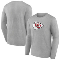 Kansas City Chiefs Primary Team Logo Long Sleeve T-Shirt - Heather Gray cheap