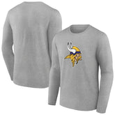 Minnesota Vikings Primary Team Logo Long Sleeve T-Shirt - Heather Gray on sale