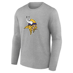 Minnesota Vikings Primary Team Logo Long Sleeve T-Shirt - Heather Gray on sale