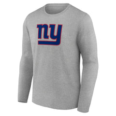 New York Giants Primary Team Logo Long Sleeve T-Shirt - Heather Gray discount