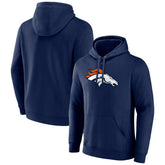 Denver Broncos Primary Team Logo Fitted Pullover Hoodie - Navy cheap