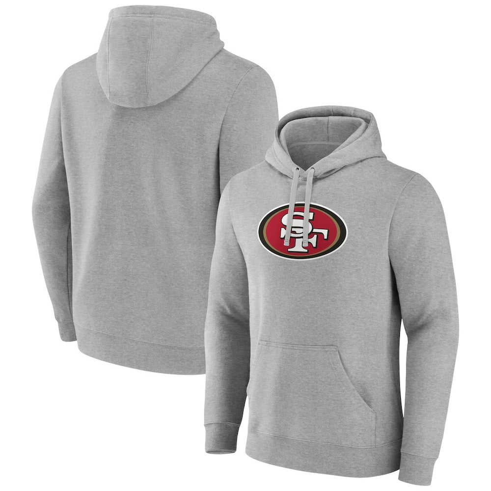San Francisco 49ers Primary Team Logo Fitted Pullover Hoodie - Heather Gray outlet