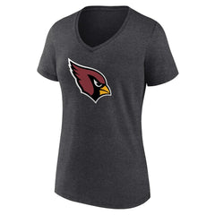 Arizona Cardinals Women's Primary Logo V-Neck T-Shirt - Charcoal discount