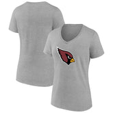 Arizona Cardinals Women's Primary Logo V-Neck T-Shirt - Heather Gray cheap