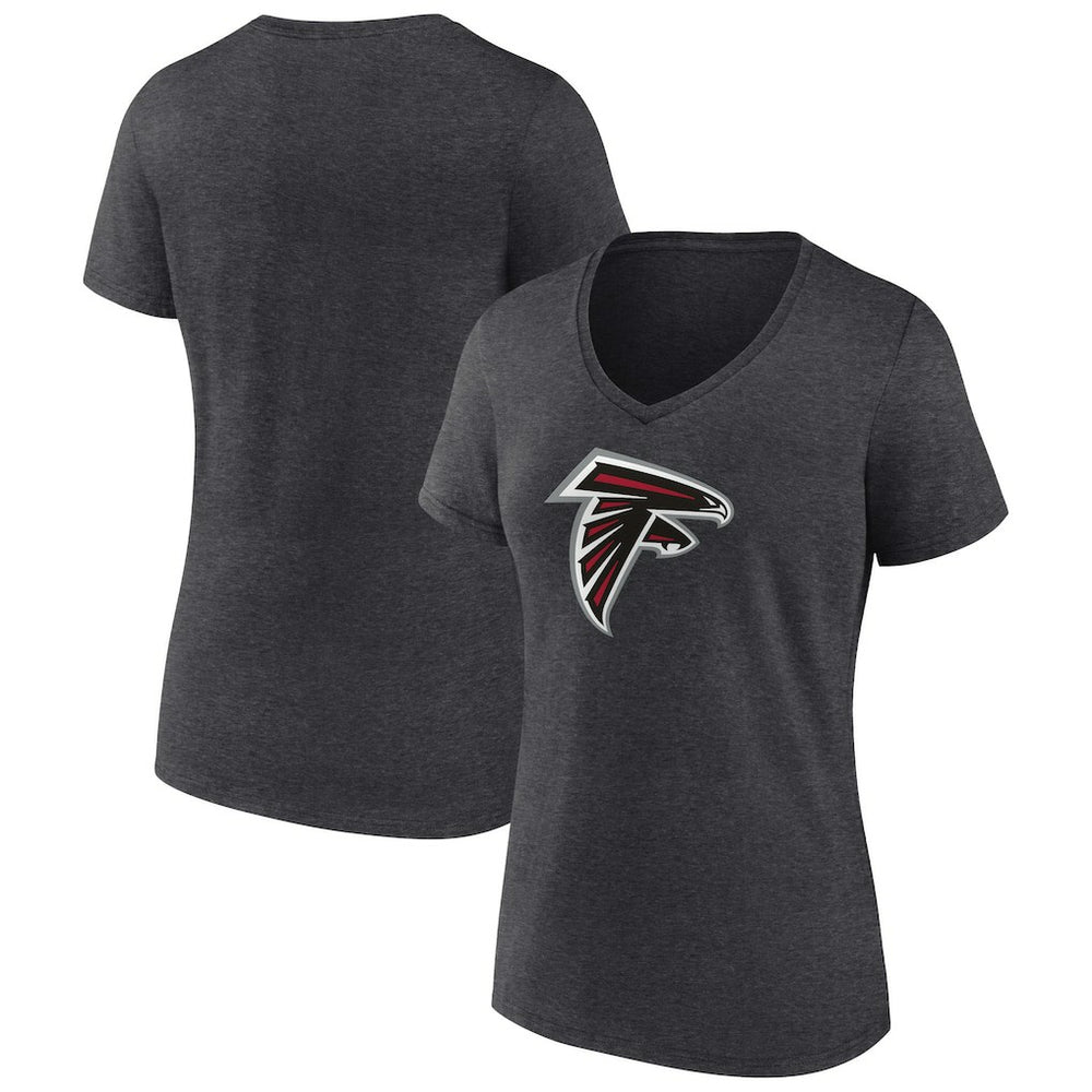 Atlanta Falcons Women's Primary Team Logo V-Neck T-Shirt - Charcoal online