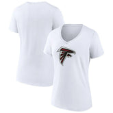 Atlanta Falcons Women's Primary Team Logo V-Neck T-Shirt - White discount