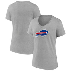 Buffalo Bills Women's Primary Team Logo V-Neck T-Shirt - Heather Gray outlet