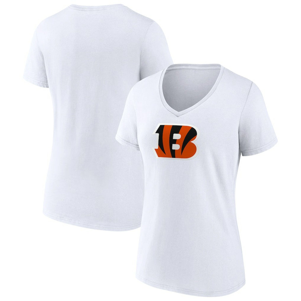 Cincinnati Bengals Women's Primary Team Logo V-Neck T-Shirt - White outlet