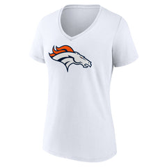 Denver Broncos Women's Primary Team Logo V-Neck T-Shirt - White sale