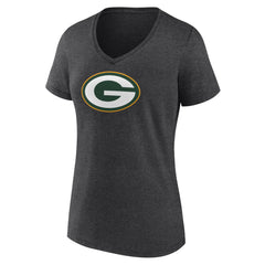 Green Bay Packers Women's Primary Team Logo V-Neck T-Shirt - Charcoal online