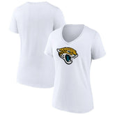 Jacksonville Jaguars Women's Primary Team Logo V-Neck T-Shirt - White on sale