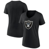 Las Vegas Raiders Women's Primary Team Logo V-Neck T-Shirt - Black on sale
