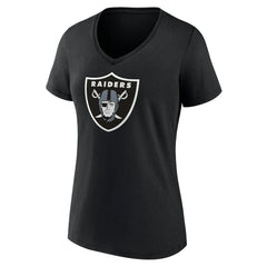 Las Vegas Raiders Women's Primary Team Logo V-Neck T-Shirt - Black on sale