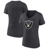 Las Vegas Raiders Women's Primary Team Logo V-Neck T-Shirt - Charcoal sale
