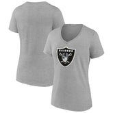 Las Vegas Raiders Women's Primary Team Logo V-Neck T-Shirt - Heather Gray outlet