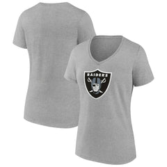 Las Vegas Raiders Women's Primary Team Logo V-Neck T-Shirt - Heather Gray outlet