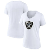 Las Vegas Raiders Women's Primary Team Logo V-Neck T-Shirt - White cheap