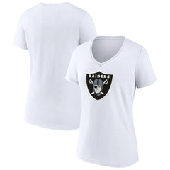 Las Vegas Raiders Women's Primary Team Logo V-Neck T-Shirt - White cheap