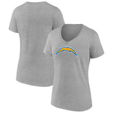 Los Angeles Chargers Women's Primary Team Logo V-Neck T-Shirt - Heather Gray for sale