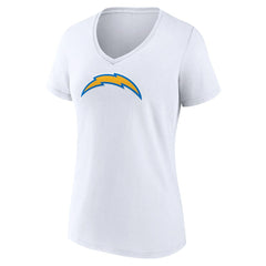 Los Angeles Chargers Women's Primary Team Logo V-Neck T-Shirt - White cheap