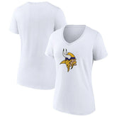 Minnesota Vikings Women's Primary Team Logo V-Neck T-Shirt - White cheap