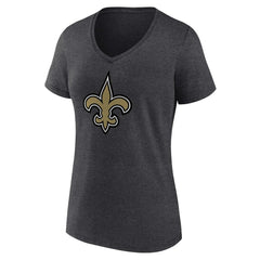 New Orleans Saints Women's Primary Team Logo V-Neck T-Shirt - Charcoal online