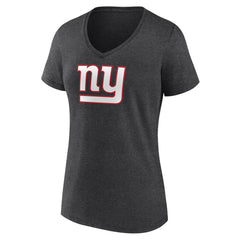 New York Giants Women's Primary Team Logo V-Neck T-Shirt - Charcoal outlet