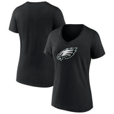 Philadelphia Eagles Women's Primary Team Logo V-Neck T-Shirt - Black on sale