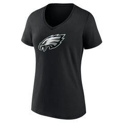 Philadelphia Eagles Women's Primary Team Logo V-Neck T-Shirt - Black on sale