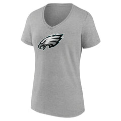 Philadelphia Eagles Women's Primary Team Logo V-Neck T-Shirt - Heather Gray on sale