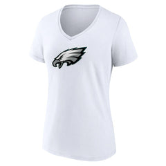 Philadelphia Eagles Women's Primary Team Logo V-Neck T-Shirt - White cheap